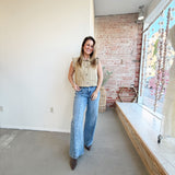 Mid Rise Front Seam Jeans