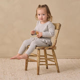 Rib Knit Peplum Top Heathered Fog