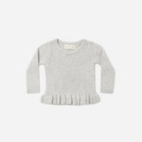 Rib Knit Peplum Top Heathered Fog