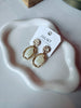 Oval Stone Dangle Earrings in White