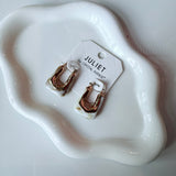 Square Marble Hoops in Ivory