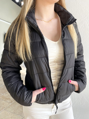 Hit the Slopes Puffer Vest in Cocoa