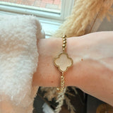 Clover Stainless Steel Ball Bracelet