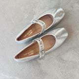 Silver Ballet Flats