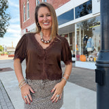 Trapezoid Bead & Metal Mesh Fabric Necklace