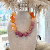 Statement Beads in Purple & Orange