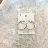 Gold Dipped Hoops- Pearly