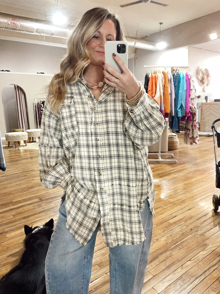 Natural Flannel Top