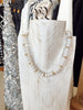 Rondelle beaded Necklace in Pearl