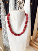 Rondelle beaded Necklace in Crimson