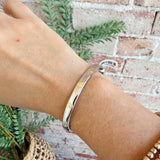 Pave Crystal & Nail Head Station Bangle Bracelet