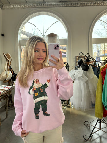 Holiday Shopping Sweater in Pink)