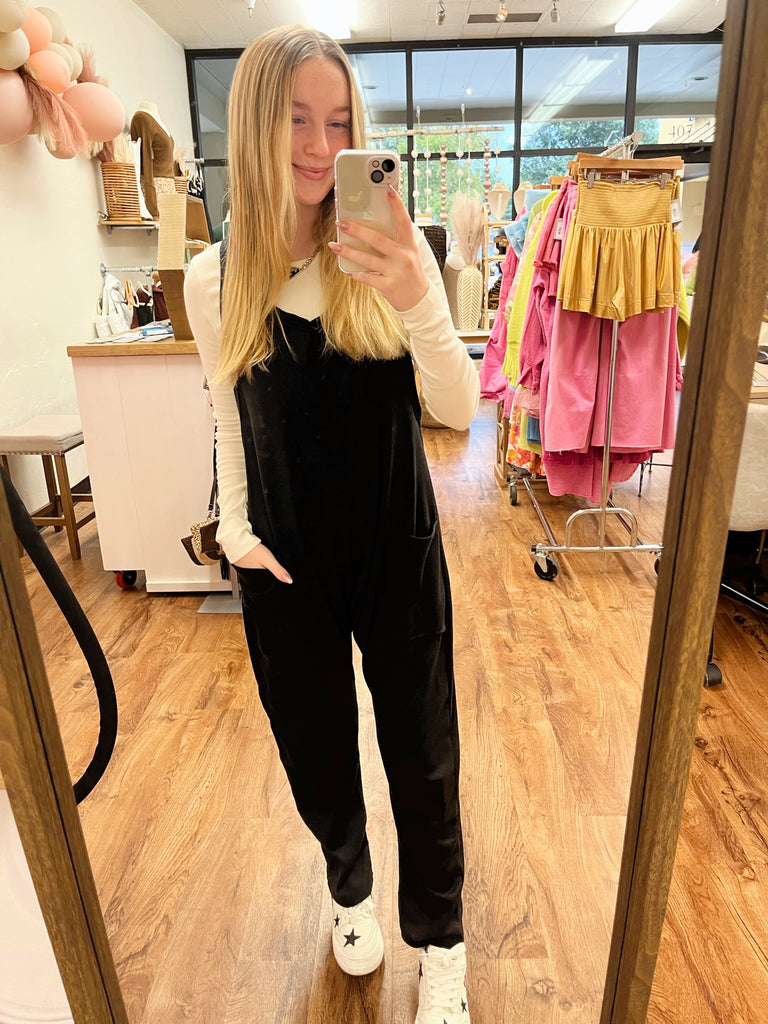 On the Move Jumpsuit in Black