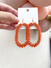 Hexagon Bead Earrings in Orange