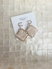 Clover Shape Beaded Earrings in White