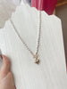 Gold Dipped Bubble Heart & Pearl Necklace