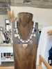Blue and White Chunky Charm Necklace