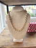 Textured Gold Chain Linked Necklace