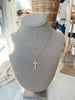 Pave Pearl Cross Pendant Necklace