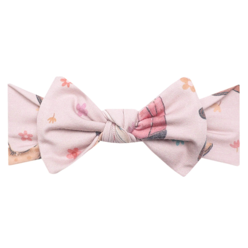 Copper Pearl Knit Headband Bow- Cheyenne