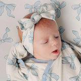 Copper Pearl Knit Headband Bow- Daphne