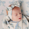 Copper Pearl Knit Headband Bow- Daphne
