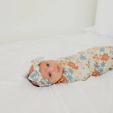 Copper Pearl Knit Headband Bow- Eden