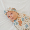 Copper Pearl Knit Headband Bow- Eden