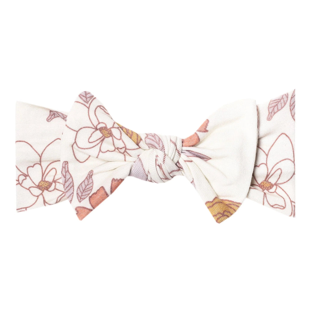 Copper Pearl Knit Headband Bow- Ferra