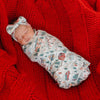 Copper Pearl Knit Swaddle Blanket- Snowy Slopes