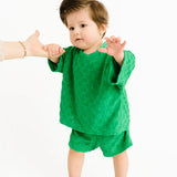Spring Green Checkered Terry Set