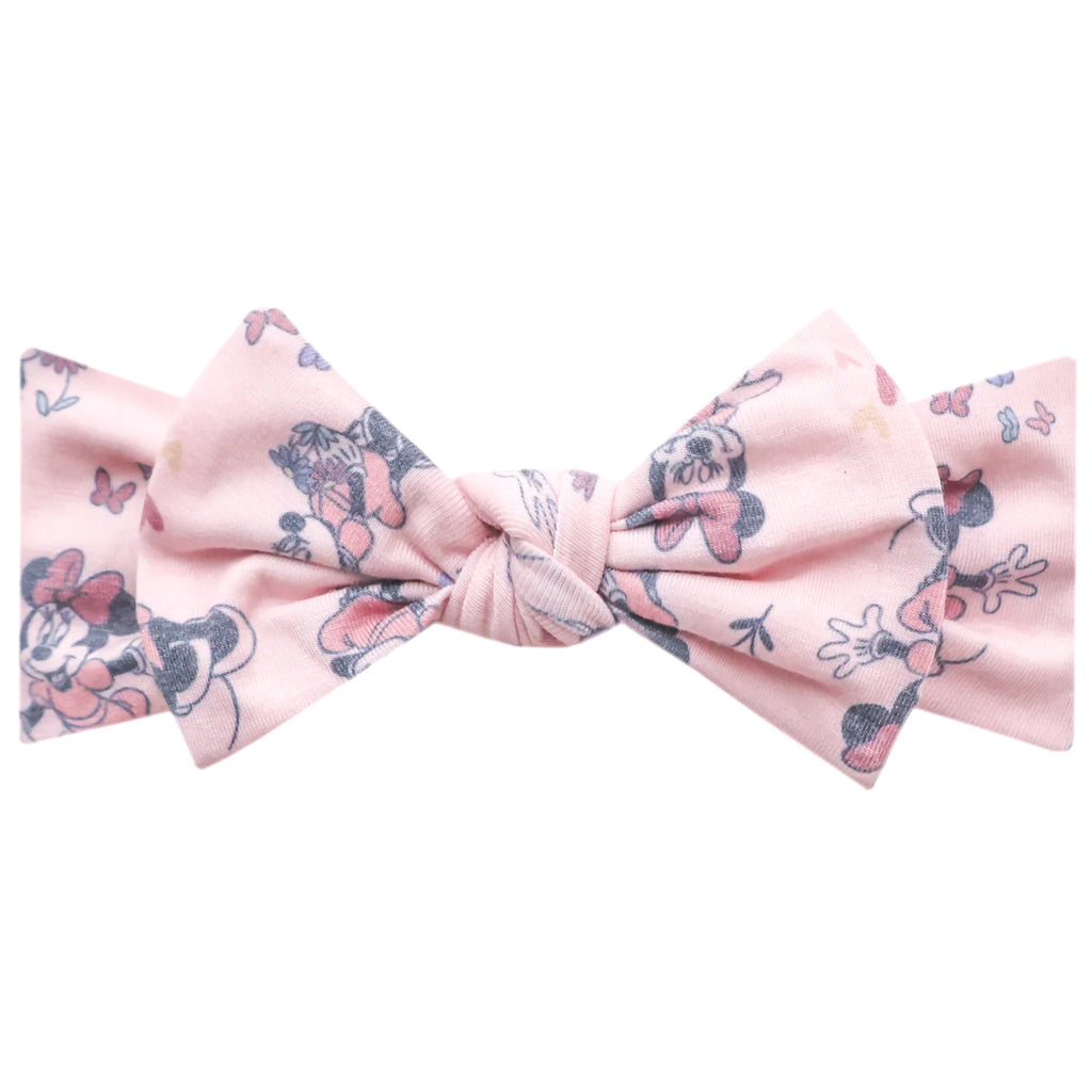 Copper Pearl Knit Headband Bow- Minnie Mouse