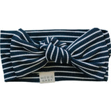 Navy Stripes Ribbed Bamboo Hair Wrap