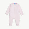 Pink Love Lines Pointelle Magnetic Footie