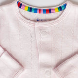 Pink Love Lines Pointelle Magnetic Footie