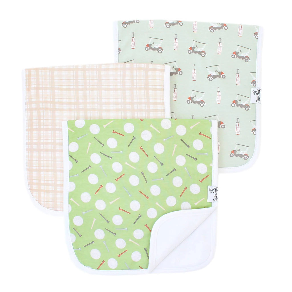 Copper Pearl Burp Clothes Pack- Bogey