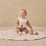Quincy Mae Long Sleeve Raglan Tee Almond