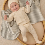 Quincy Mae Wrap Top & Footed Pant Set: Bunnies
