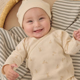 Quincy Mae Wrap Top & Footed Pant Set: Bunnies
