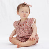 Quincy Mae Lenore Romper in Red Gingham