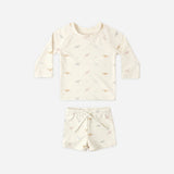 Quincy Mae Finn Rashguard + Short Set Dino
