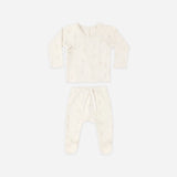Quincy Mae Wrap Top & Footed Pant Set: Bunnies