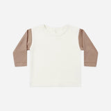 Quincy Mae Long Sleeve Raglan Tee Almond