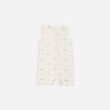 Quincy Mae Ribbed Henley Romper Dinos