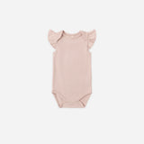 Quincy Mae Flutter Sleeve Bodysuit Blush