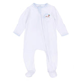 Sweet St Nick Footie- Light Blue