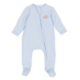 Tiny Tailgater Zip Footie- Blue
