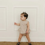 Tan Stripes Peplum Set