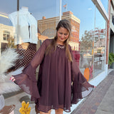 Mocha Ruffle Dress