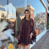 Mocha Ruffle Dress